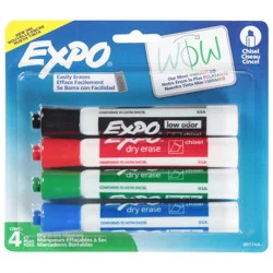Expo Low Odor Assorted Ink Dry Erase Markers 4 ea