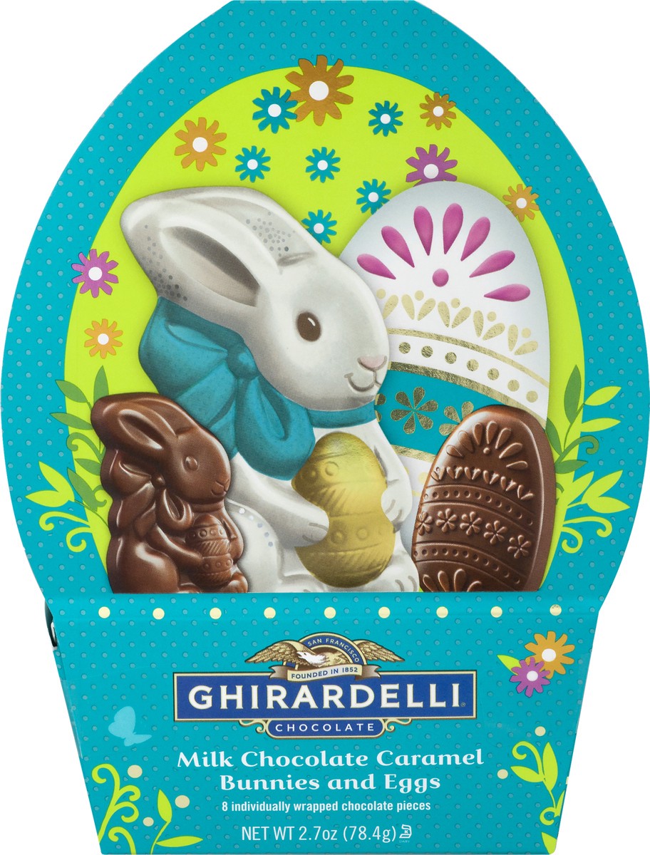 slide 5 of 12, Ghirardelli Bunnies and Eggs Milk Chocolate Caramel 8 ea, 8 ct