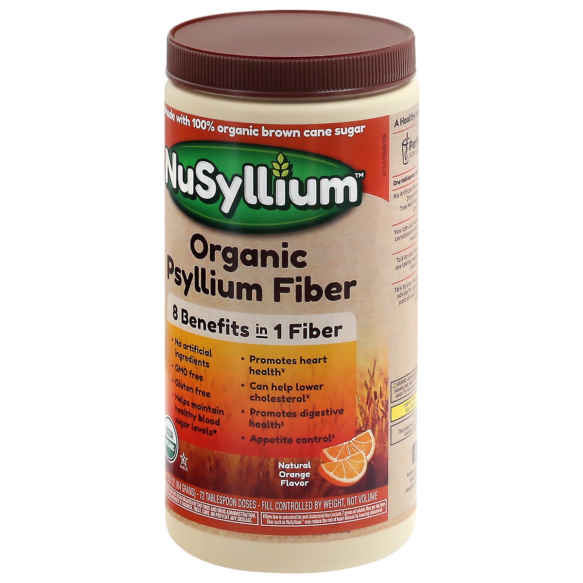 slide 11 of 12, NuSyllium Organic Orange Flavor Psyllium Fiber 30.5 oz, 30.5 oz