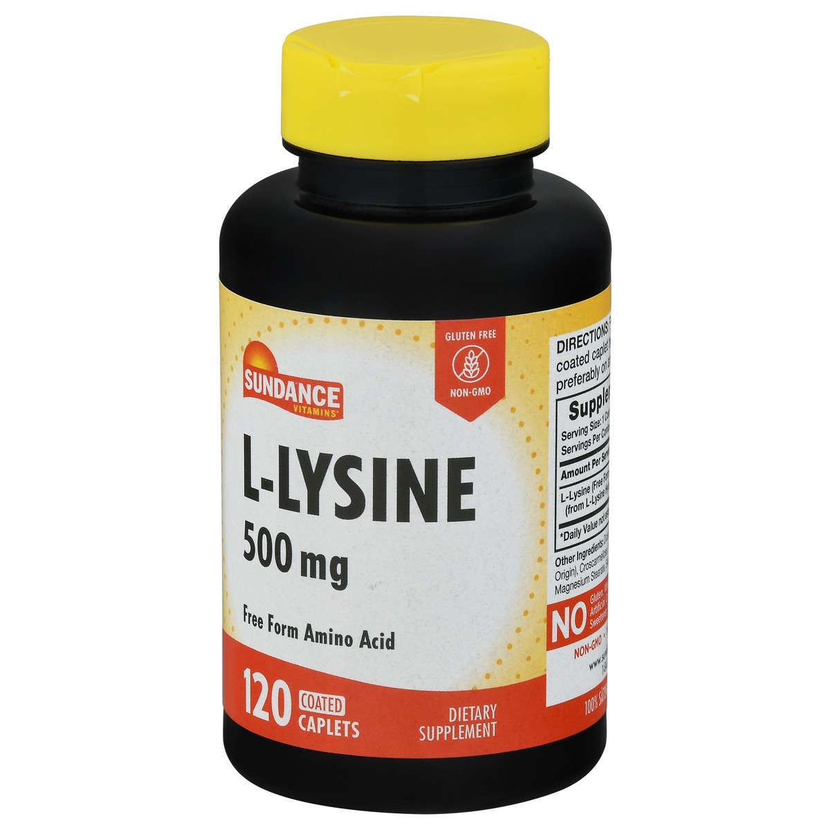 slide 2 of 9, Sundance Vitamins 500 mg L-Lysine Coated Caplets 120 ea, 120 ct