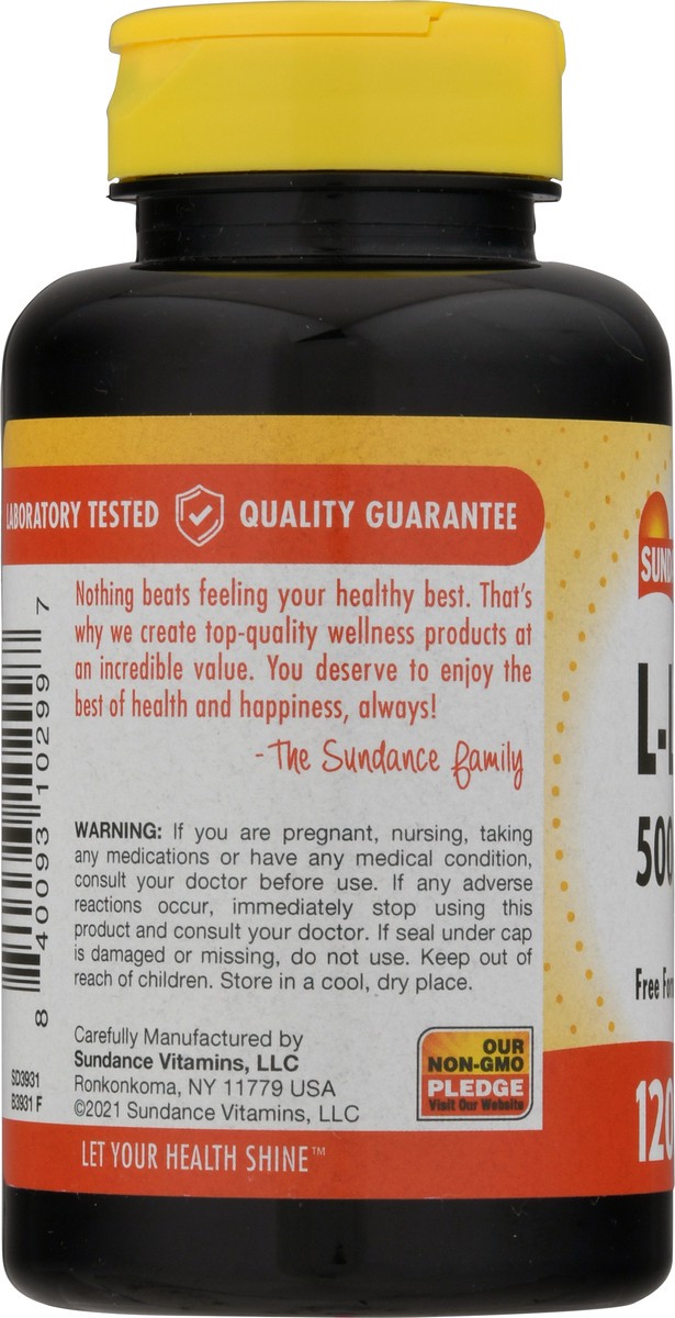 slide 8 of 9, Sundance Vitamins 500 mg L-Lysine Coated Caplets 120 ea, 120 ct