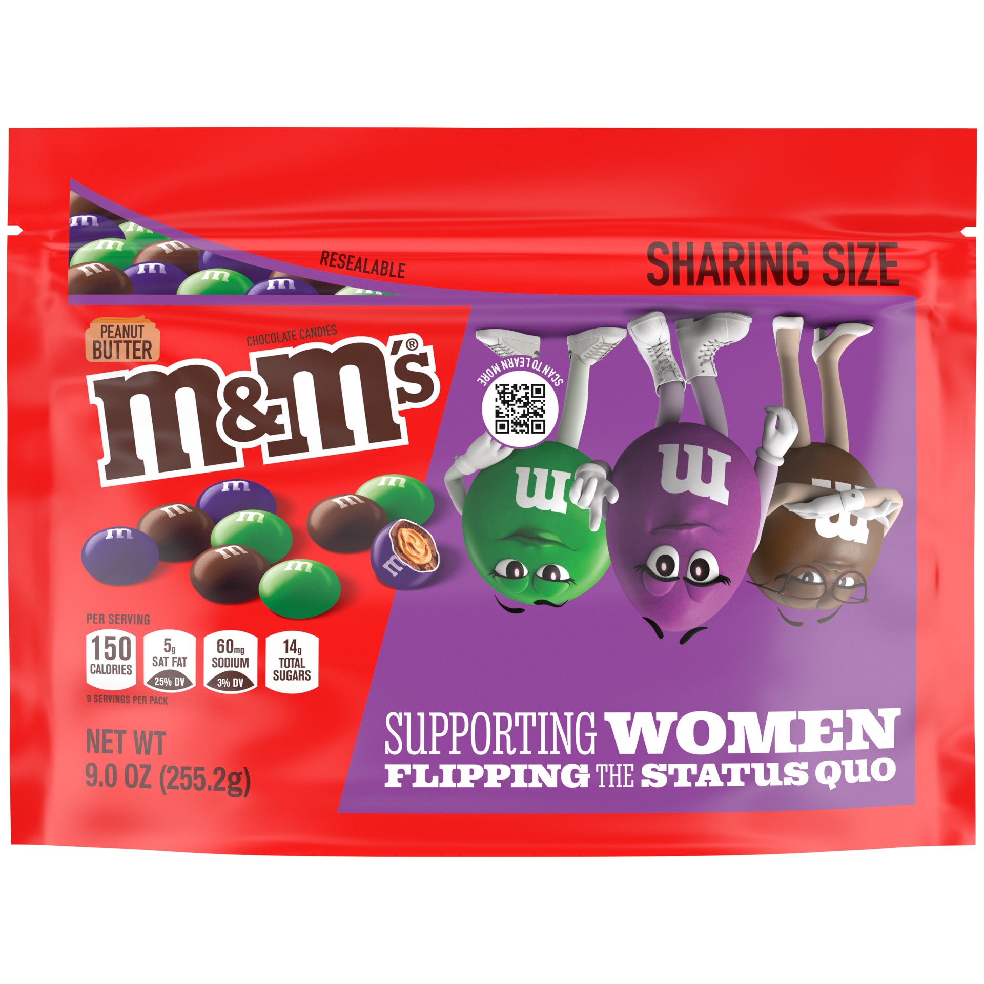 slide 1 of 5, M&M's Limited Edition Peanut Butter Milk Chocolate Candy featuring Purple Candy, Sharing Size, 9 oz, 9 oz