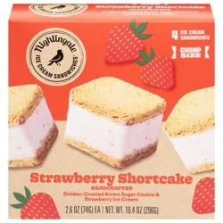 Nightingale Handcrafted Strawberry Shortcake Ice Cream Sandwiches Chomp Size 4 - 2.6 oz Sandwiches