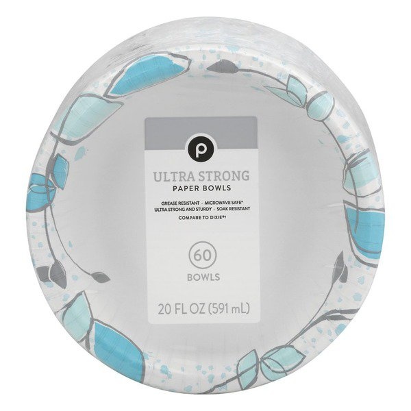 Publix 20 Ounce Print Ultra Strong Microwave Safe Paper Bowls 60 ct Shipt