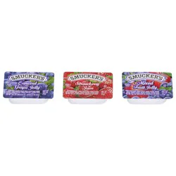 Smucker''s Strawberry Jam, Mixed Fruit and Concord Grape Jelly Assortment, 1/2 oz Plastic Portion Control Cup, 200-Count Case