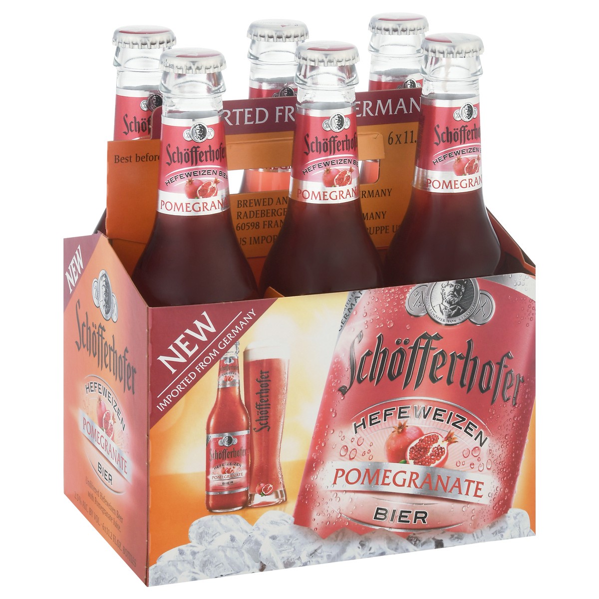 slide 2 of 9, Schöfferhofer 6 Pack Unfiltered Hefeweizen Pomegranate Beer 6 ea, 6 ct