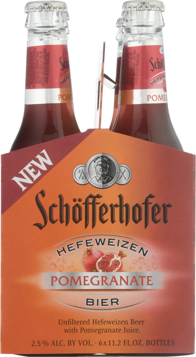 slide 9 of 9, Schöfferhofer 6 Pack Unfiltered Hefeweizen Pomegranate Beer 6 ea, 6 ct