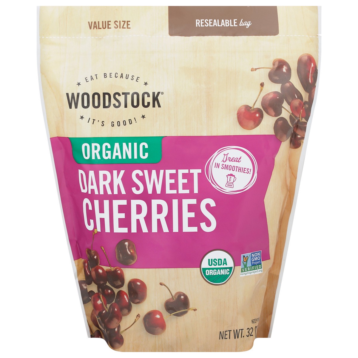 slide 13 of 14, Woodstock Value Size Organic Dark Sweet Cherries 32 oz, 32 oz