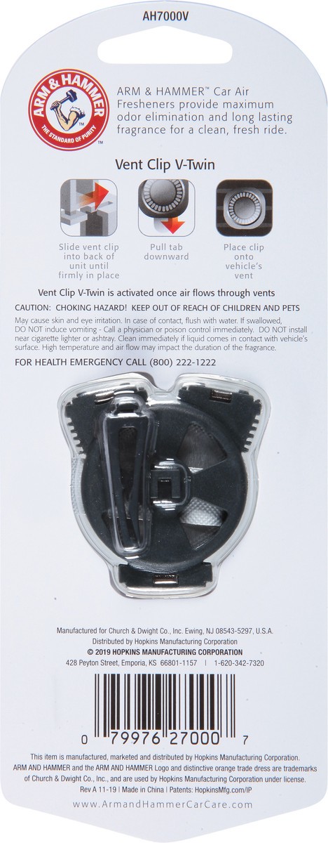slide 8 of 11, ARM & HAMMER Vent Clip V-Twin Classic New Car Car Air Freshener 0.10 fl oz, 0.1 fl oz