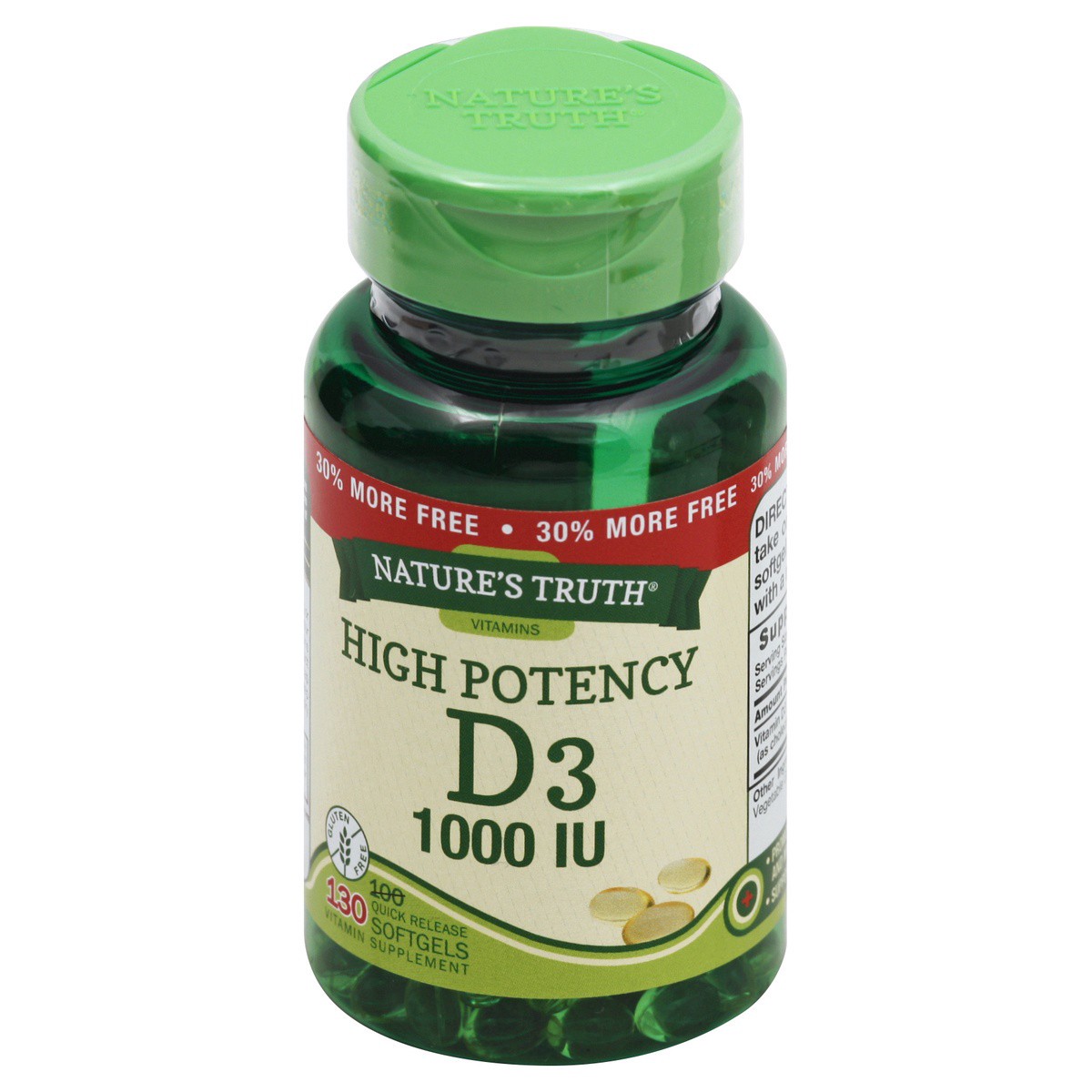 slide 1 of 4, Nature's Truth Natures Truth Softgels Vitamin D3 1000Iu, 130 ct