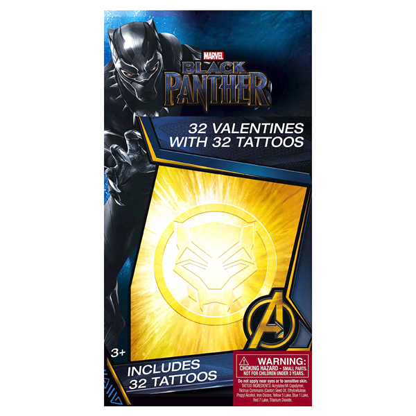 Paper Magic Marvel Black Panther Valentines with Tattoos 32 pc  Pick n  Save