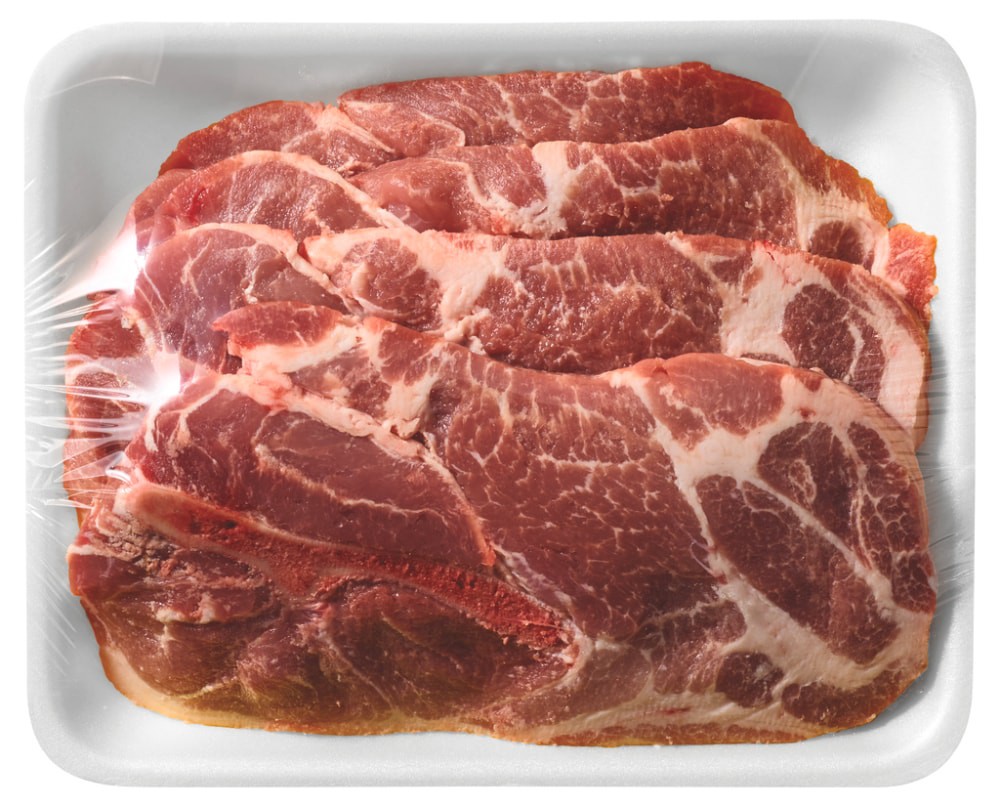 slide 1 of 1, Kroger Bone-In Pork Shoulder Steaks - 3 per pack, per lb