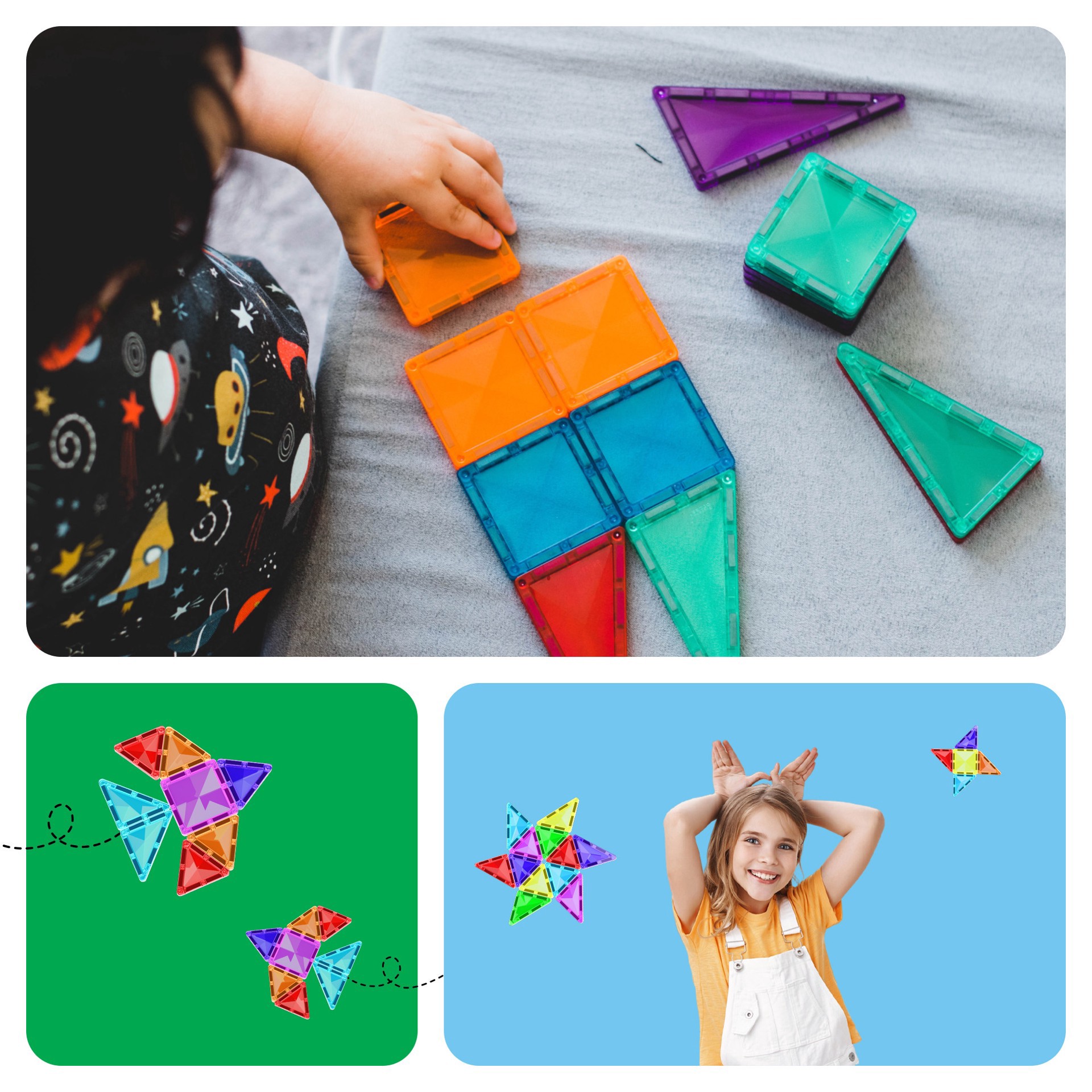 slide 6 of 7, Picassotiles 40-Piece Travel Size Building Block Tile Set, 40 ct