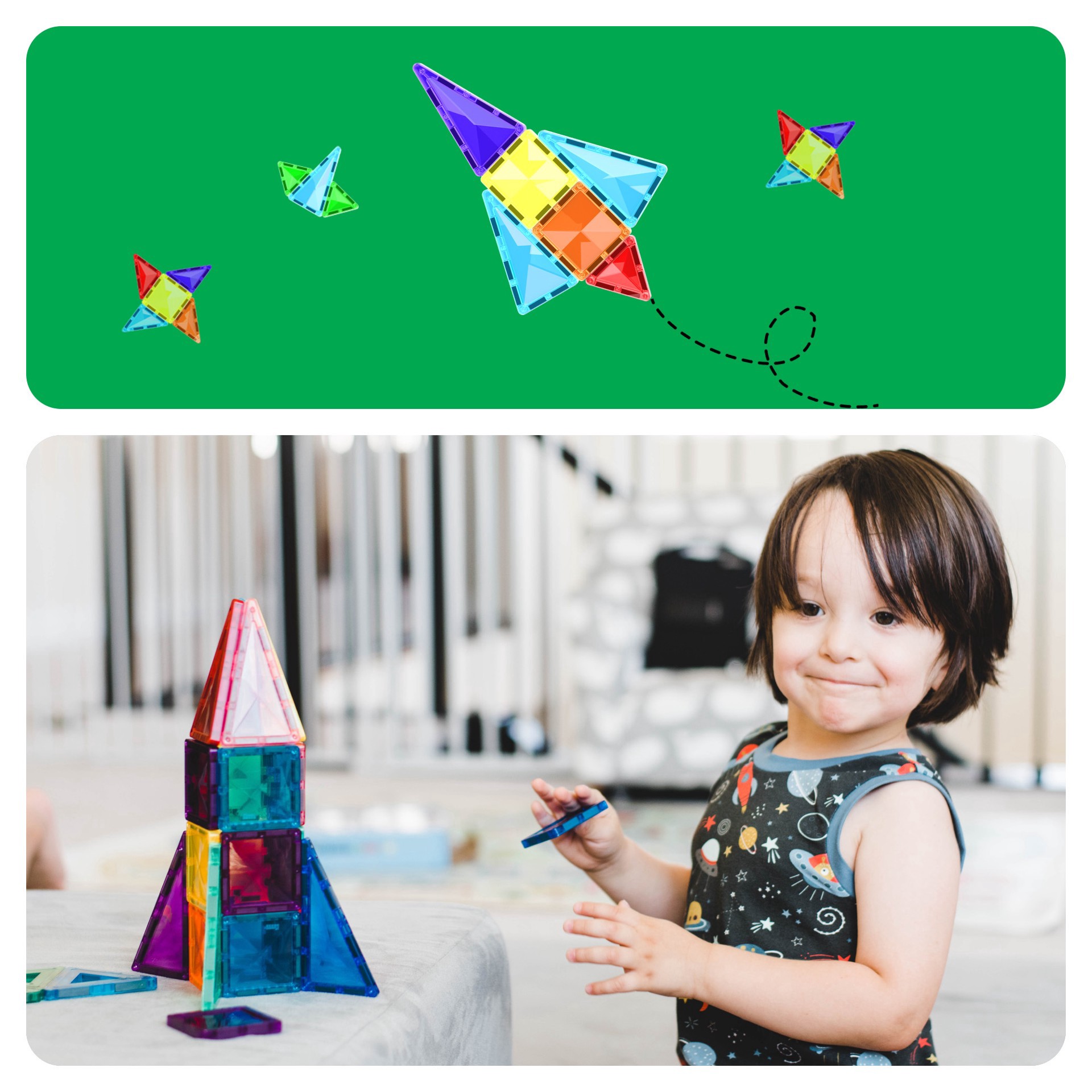 slide 7 of 7, Picassotiles 40-Piece Travel Size Building Block Tile Set, 40 ct