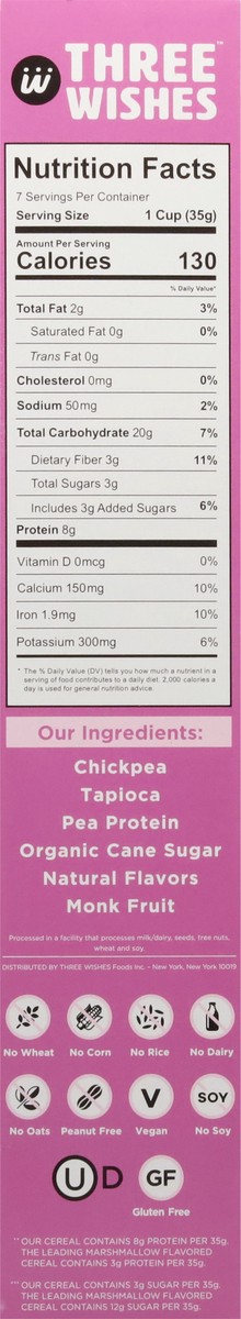 slide 9 of 9, Three Wishes Grain Free Marshmallow Cereal 8.6 oz, 8.6 oz