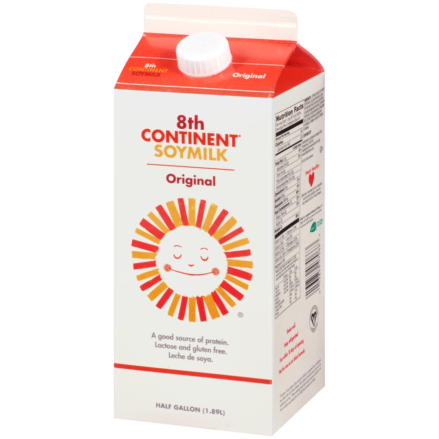 slide 3 of 8, 8th Continent Original Soy Milk, 1/2 gal