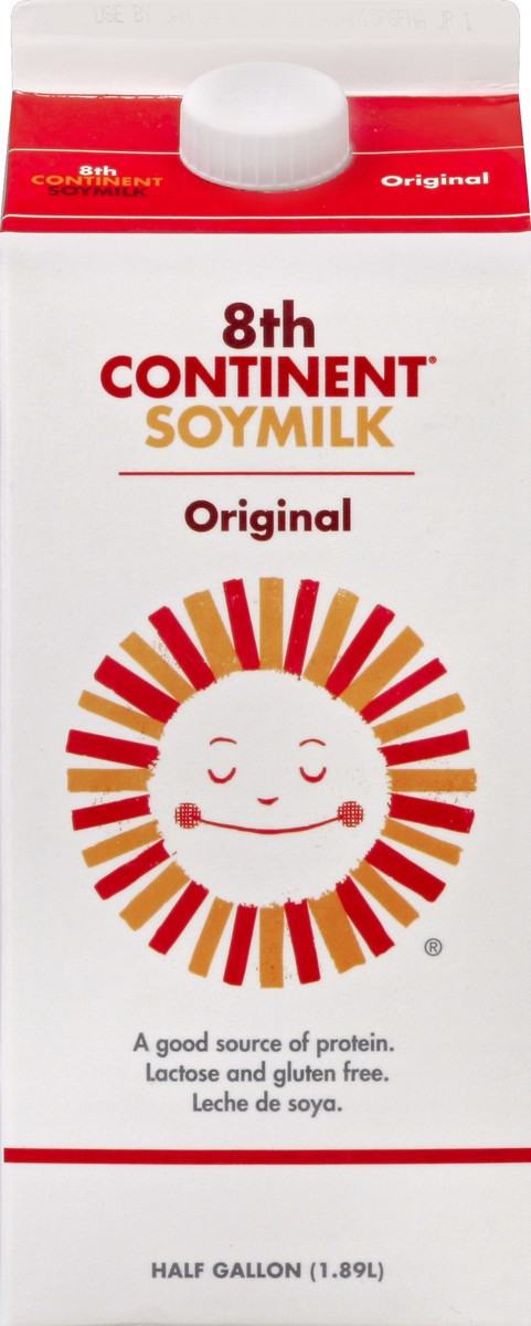 slide 4 of 4, 8th Continent Original Soy Milk, 1/2 gal