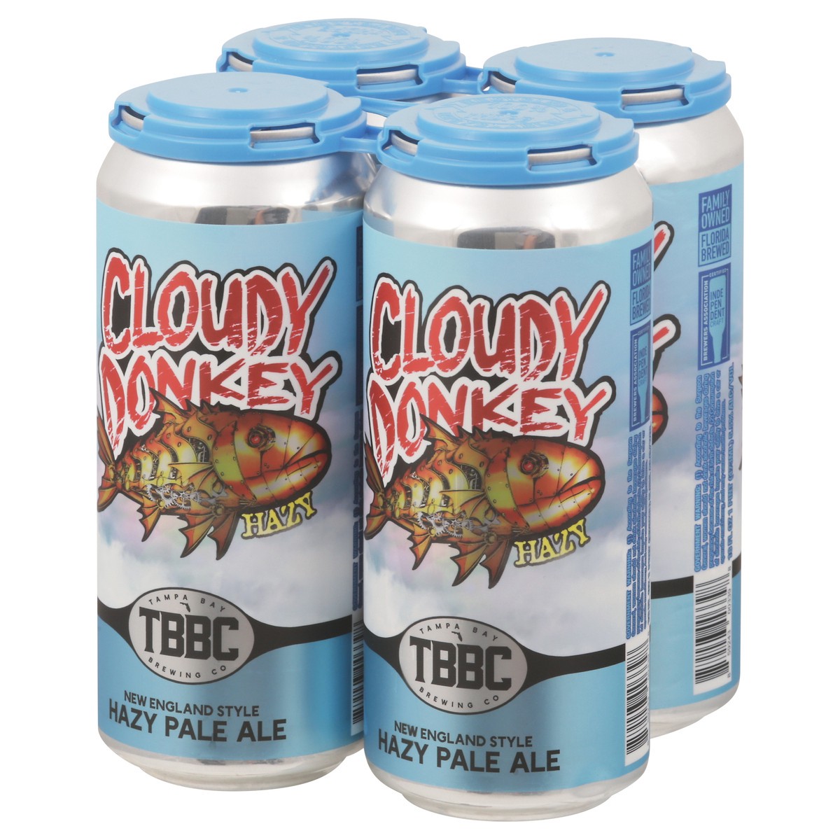 slide 7 of 12, Tampa Bay Brewing Co Hazy Pale Ale New England Style Cloudy Donkey Beer 4 - 12 fl oz Cans, 4 ct