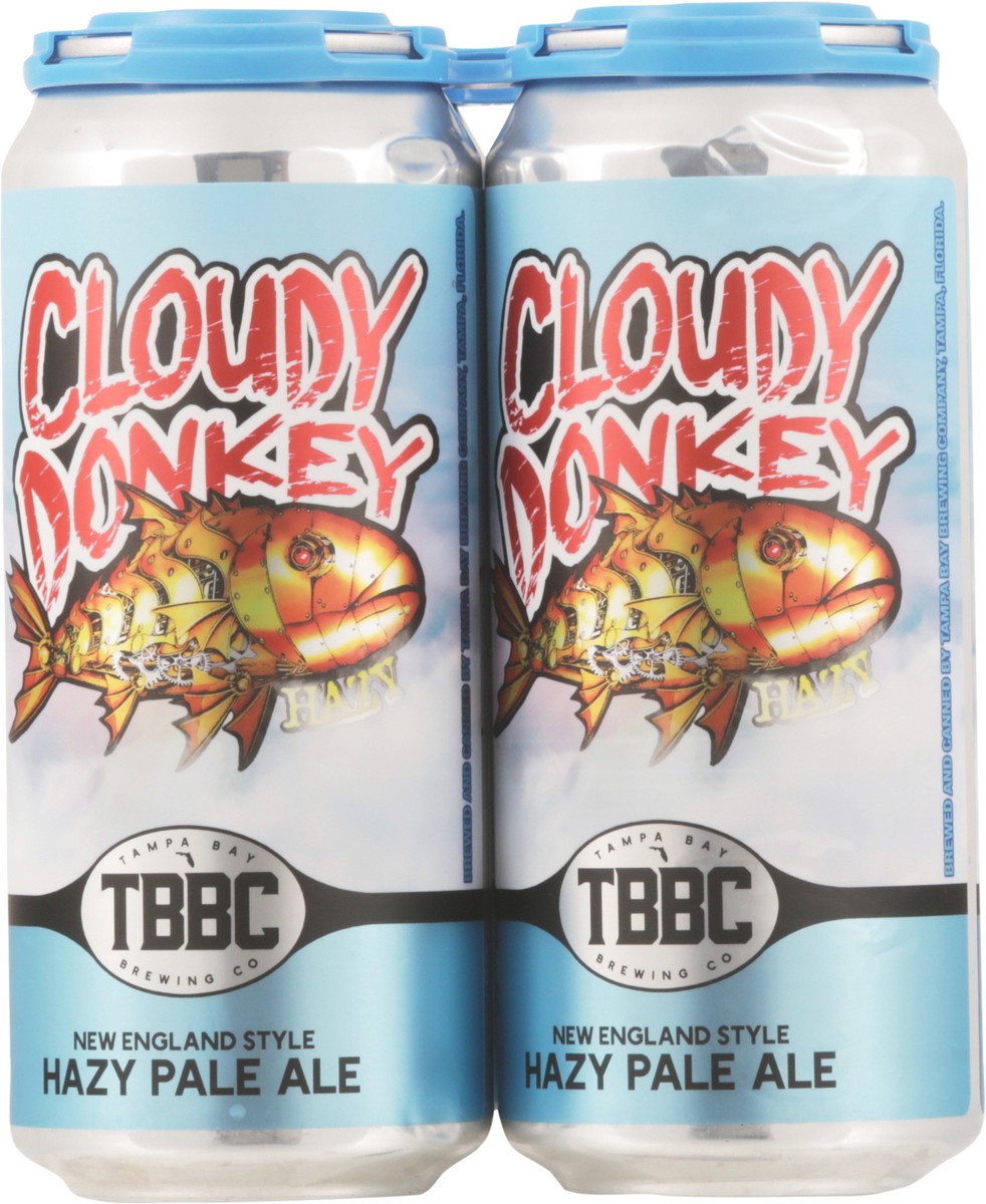 slide 10 of 12, Tampa Bay Brewing Co Hazy Pale Ale New England Style Cloudy Donkey Beer 4 - 12 fl oz Cans, 4 ct