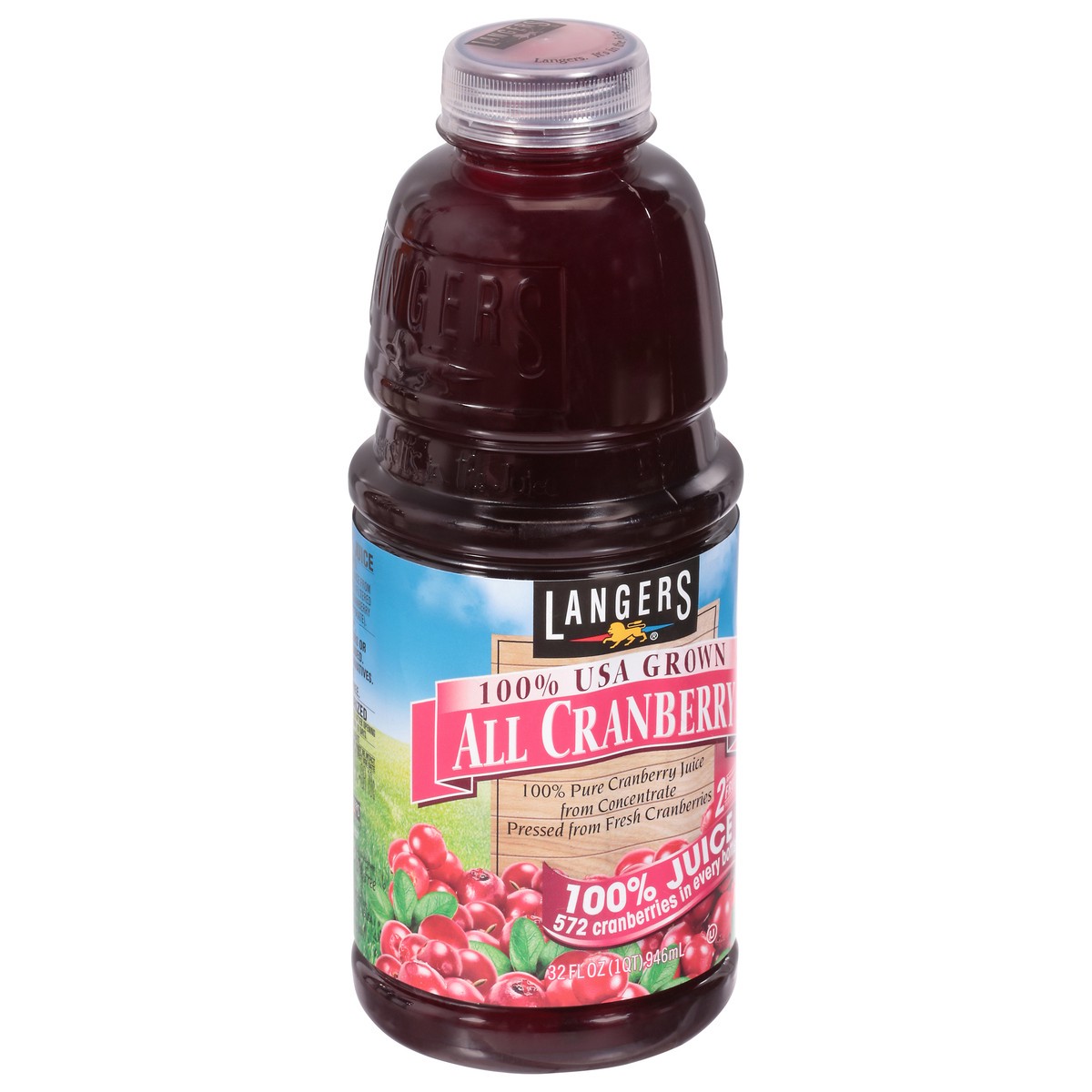 slide 9 of 9, Langers All Cranberry 100% Juice - 32 fl oz, 32 fl oz