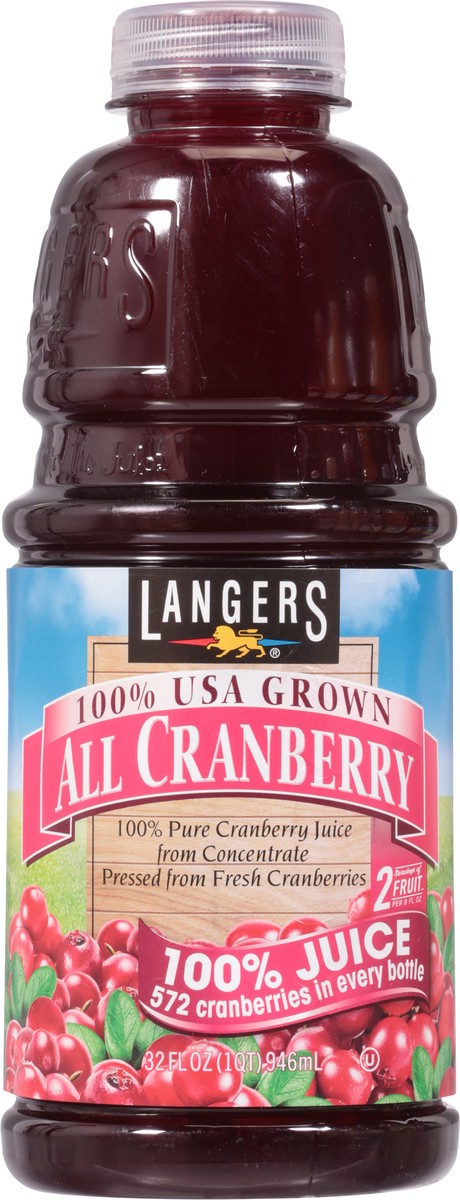 slide 4 of 9, Langers All Cranberry 100% Juice - 32 fl oz, 32 fl oz
