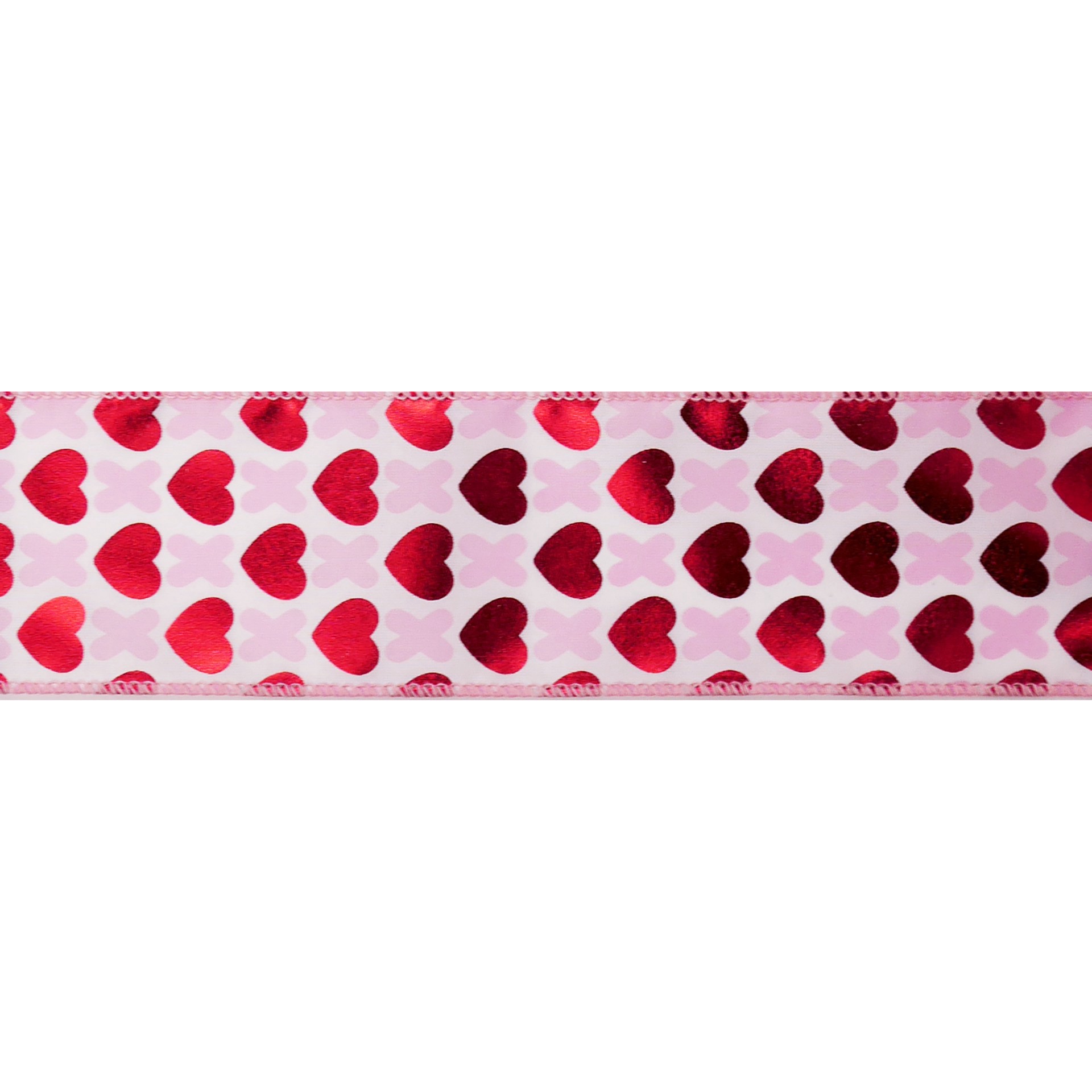slide 3 of 3, 2.5" X 20ft. Xo Hearts Wired Taffeta Ribbon By Celebrate It, 2.5 in x 20 ft