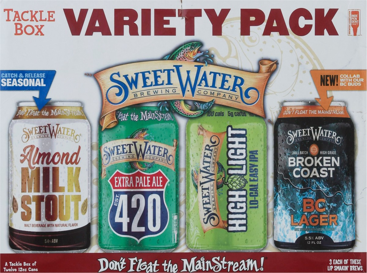 slide 1 of 12, SweetWater Brewing Company Variety Pack Tackle Box Beer 12-12 oz Cans, 12 ct; 12 fl oz