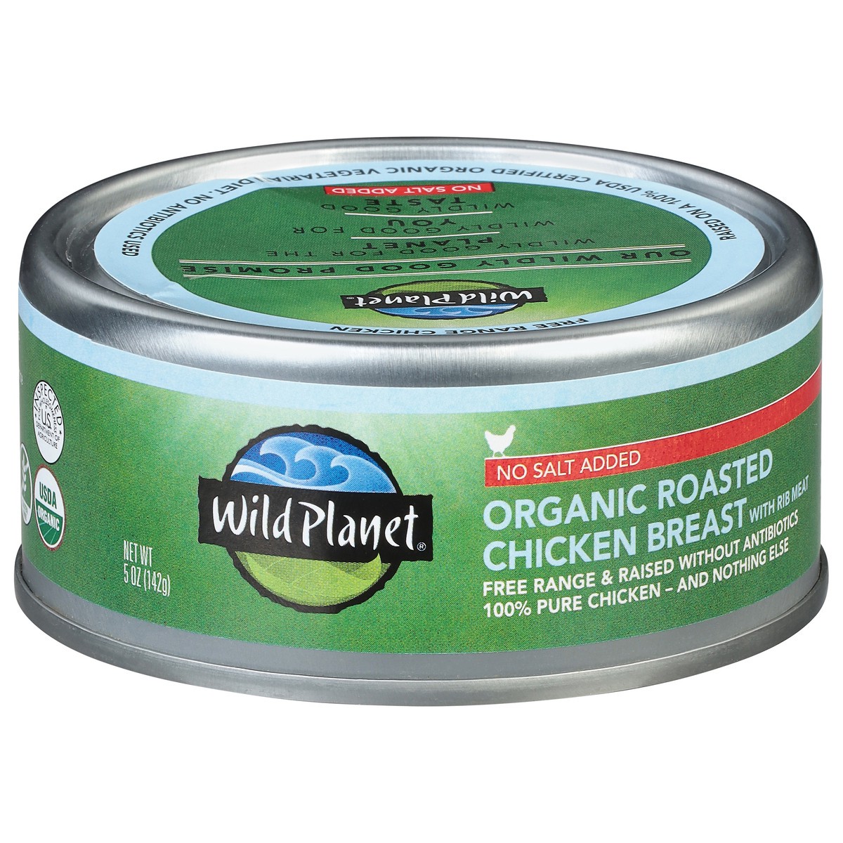 slide 3 of 9, Wild Planet No Salt Added Organic Roasted Chicken Breast with Rib Meat 5 oz, 5 oz