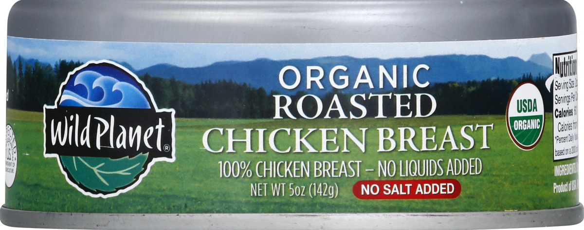 slide 5 of 7, Wild Planet Organic No Salt Added Roasted Chicken Breast, 5 oz