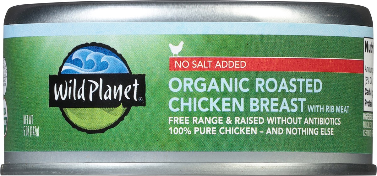 slide 2 of 9, Wild Planet No Salt Added Organic Roasted Chicken Breast with Rib Meat 5 oz, 5 oz