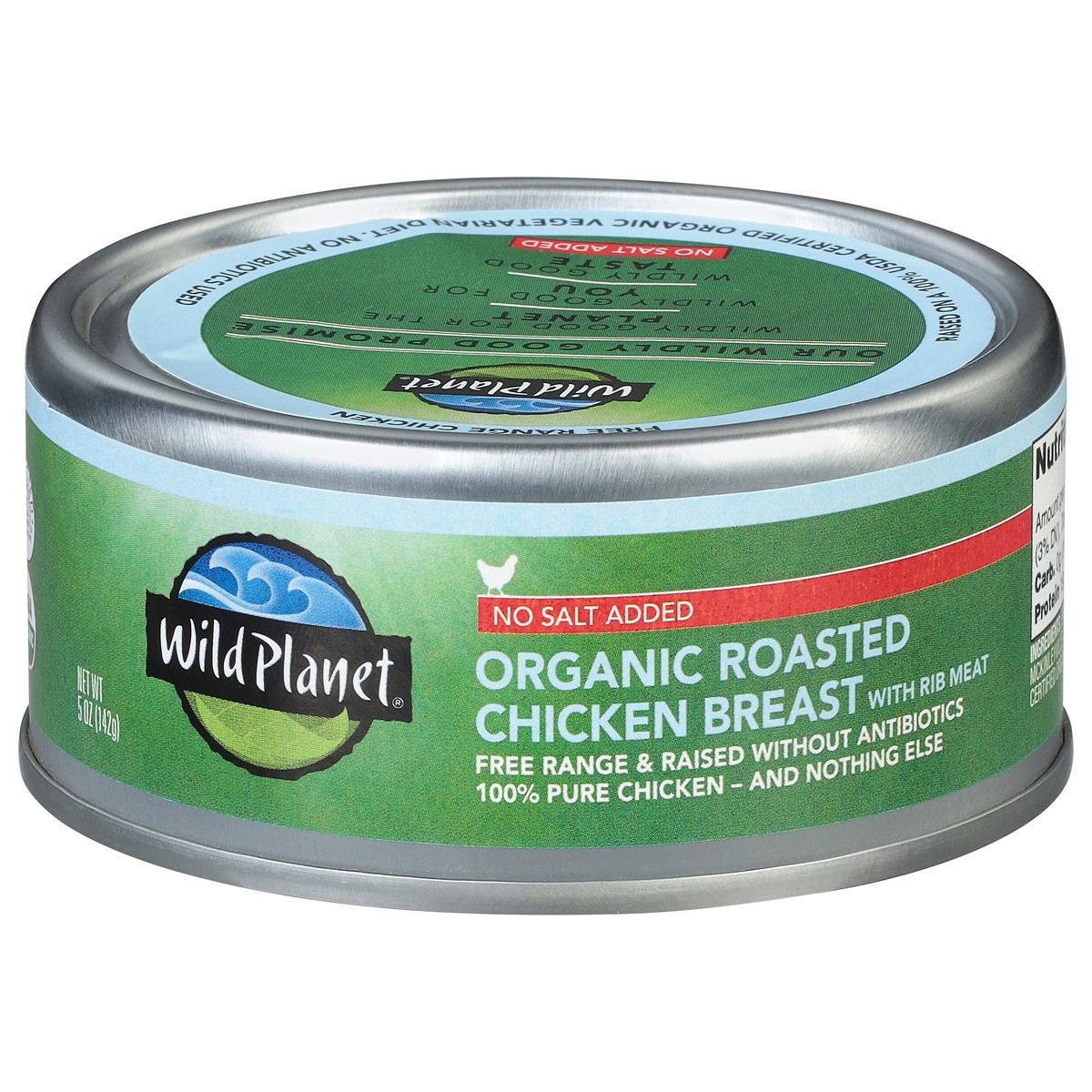 slide 1 of 9, Wild Planet No Salt Added Organic Roasted Chicken Breast with Rib Meat 5 oz, 5 oz