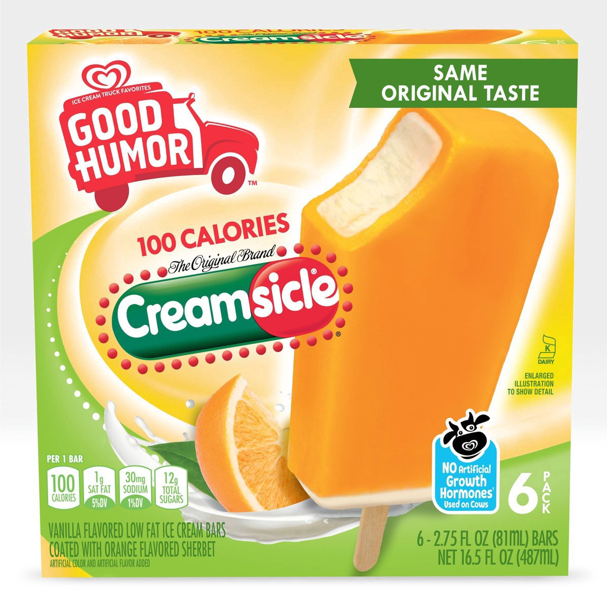 slide 41 of 61, Good Humor Ice Cream Bars Creamsicle, 16.5 oz, 6 Count, 16.5 oz