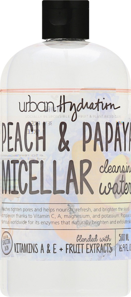 slide 5 of 12, Urban Hydration Peach & Papaya Micellar Cleansing Water 500 ml, 16.9 fl oz