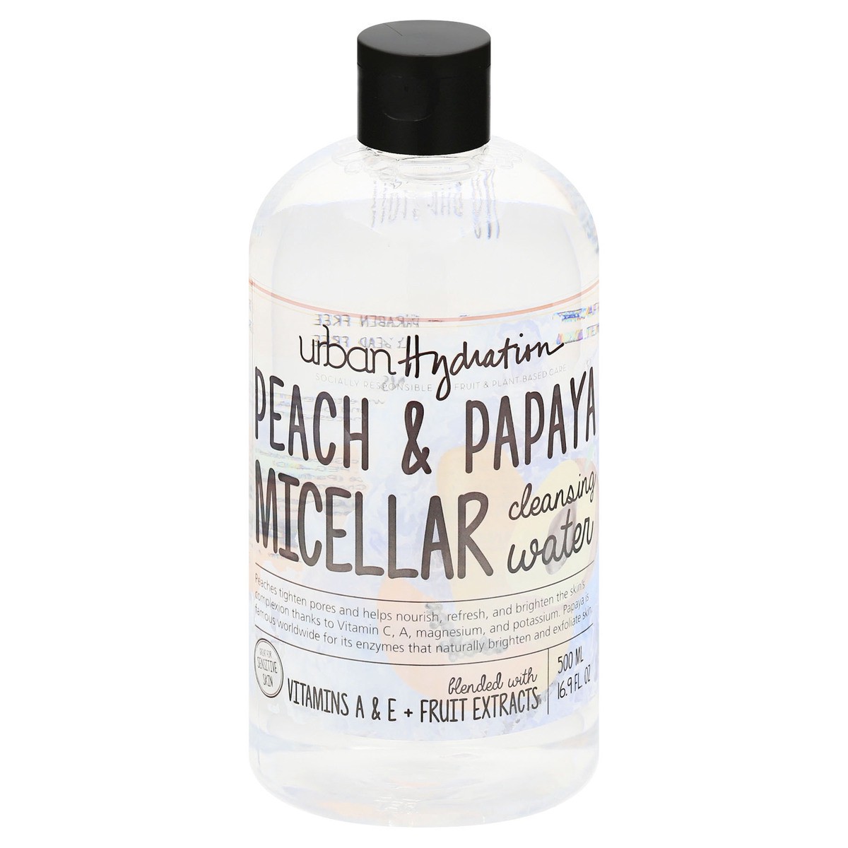 slide 10 of 12, Urban Hydration Peach & Papaya Micellar Cleansing Water 500 ml, 16.9 fl oz