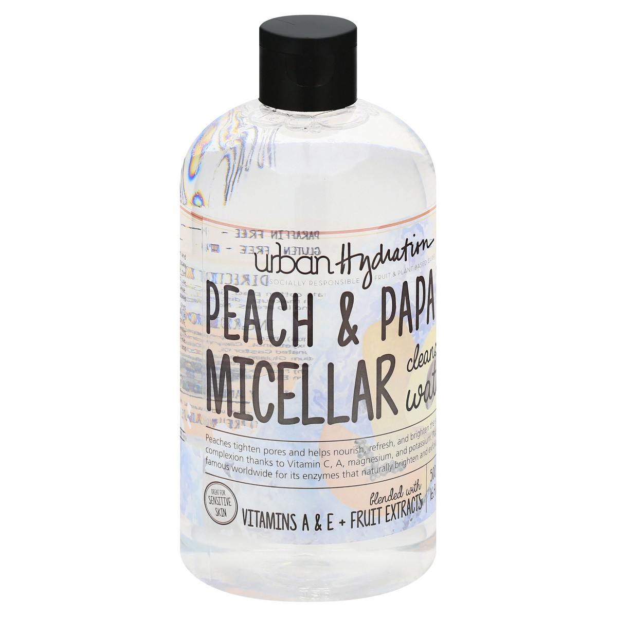 slide 12 of 12, Urban Hydration Peach & Papaya Micellar Cleansing Water 500 ml, 16.9 fl oz