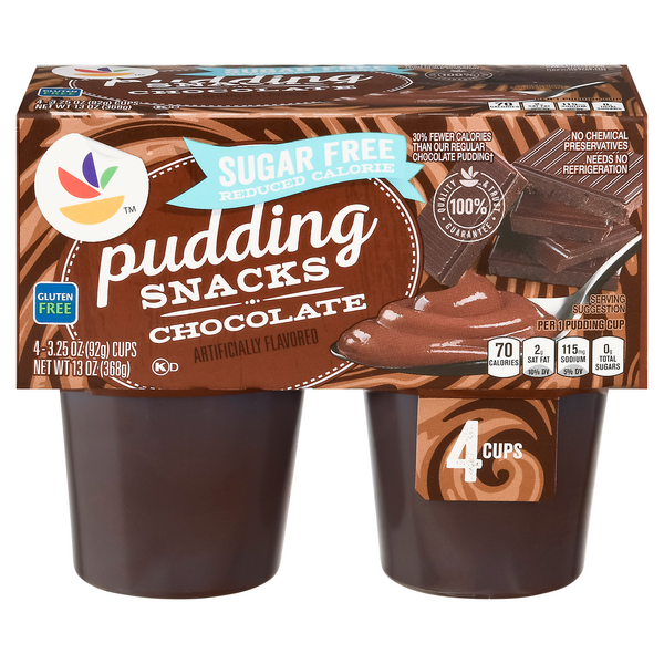 slide 1 of 1, Giant Pudding Snacks Chocolate Sugar Free - 4 ct, 4 ct; 13 oz