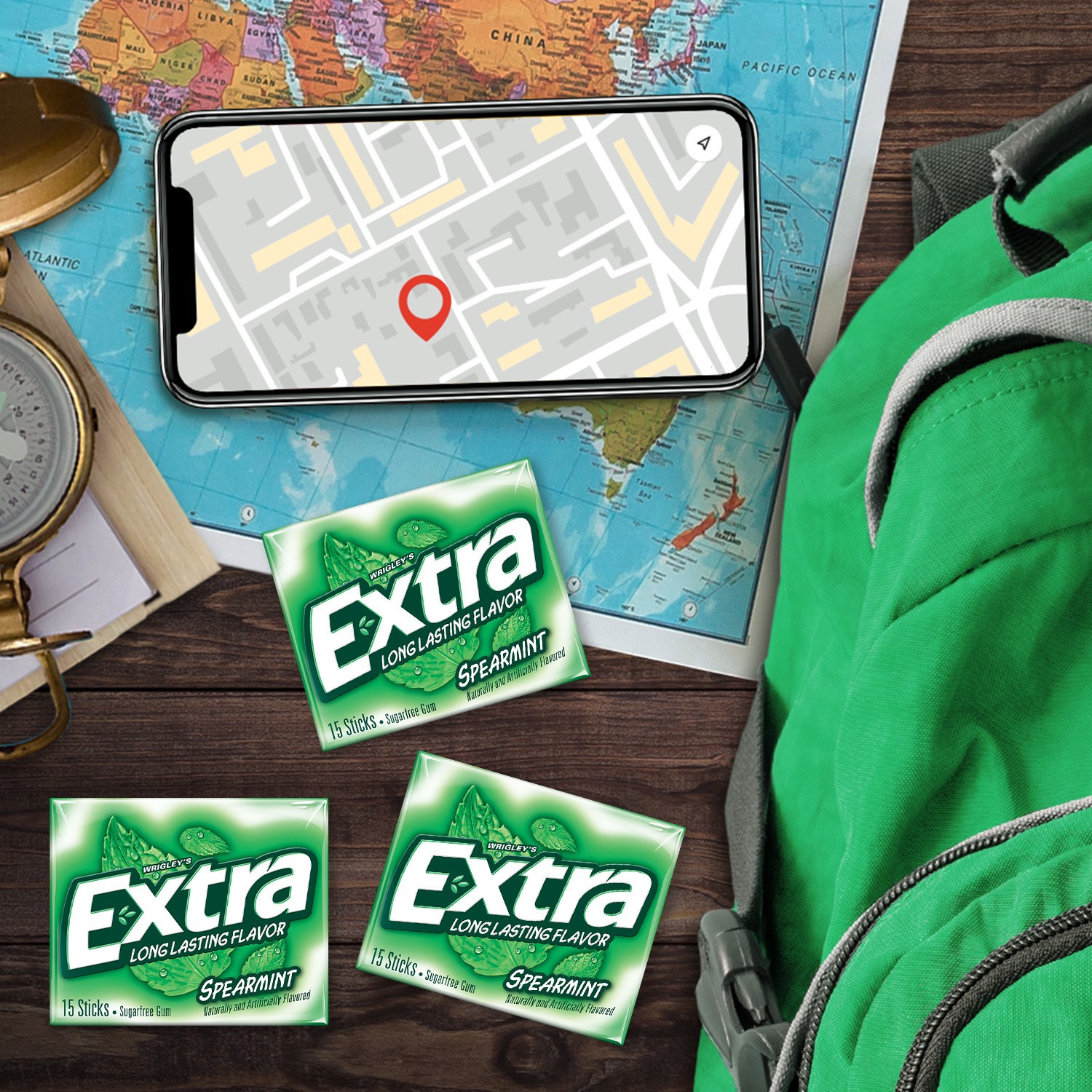 slide 7 of 8, EXTRA Spearmint Sugarfree Gum, value pack (8 packs total), 8 ct