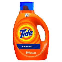 Tide Liquid Laundry Detergent, Original Scent, 64 Loads, 80 fl oz, Boosted Clean even in cold water, laundry soap, concentrated liquid detergent