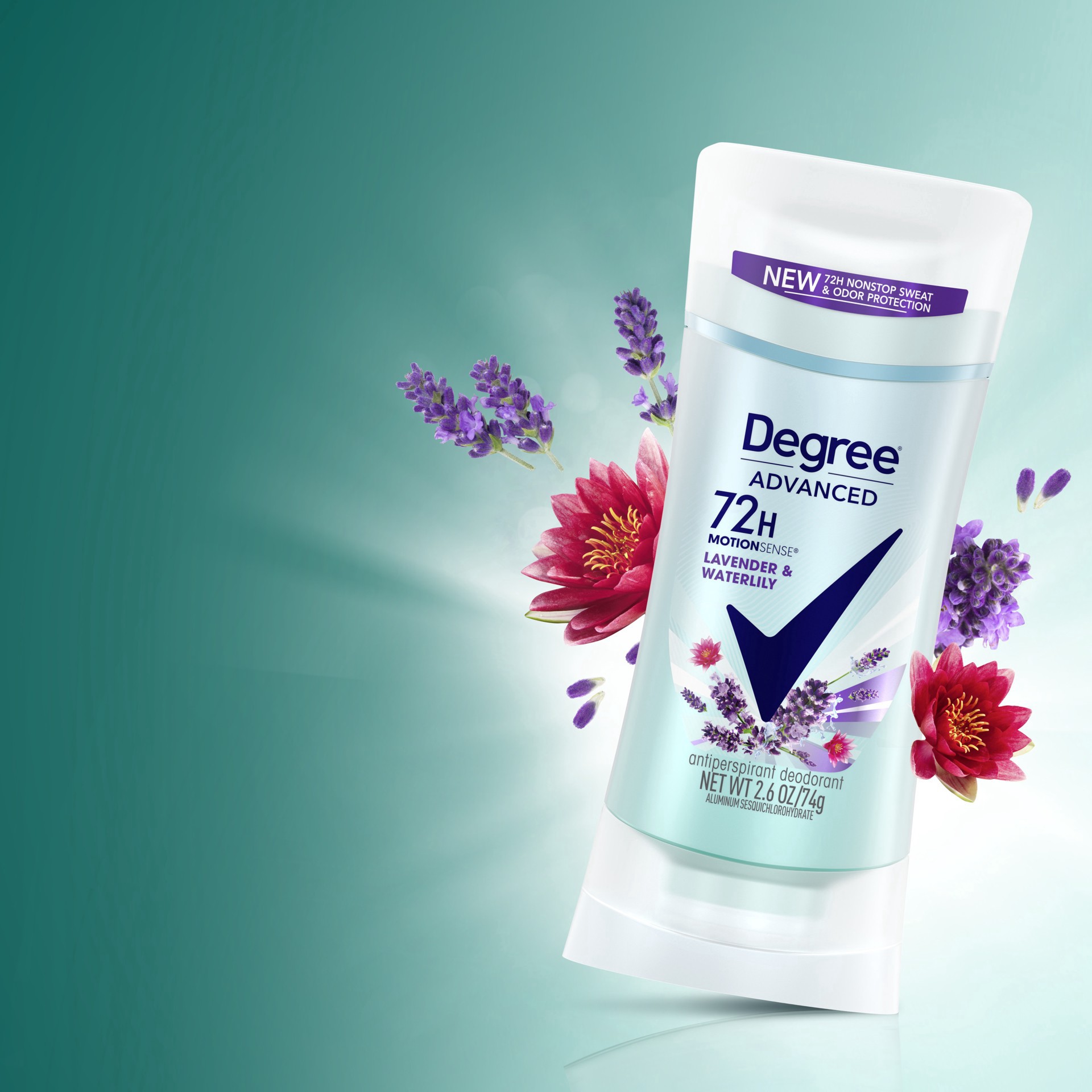slide 4 of 6, Degree Advanced Lavender & Waterlily Antiperspirant Deodorant 2.6 oz, 2.6 oz