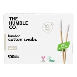 The Humble Co White Bamboo Cotton Swabs - 500 ct