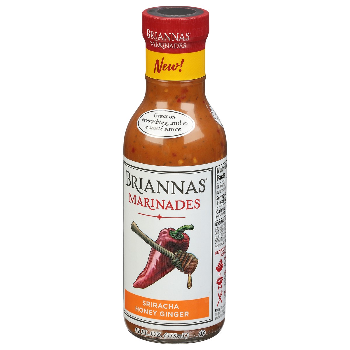 slide 13 of 14, BRIANNAS Sriracha Honey Ginger Marinades 12 fl oz, 12 oz
