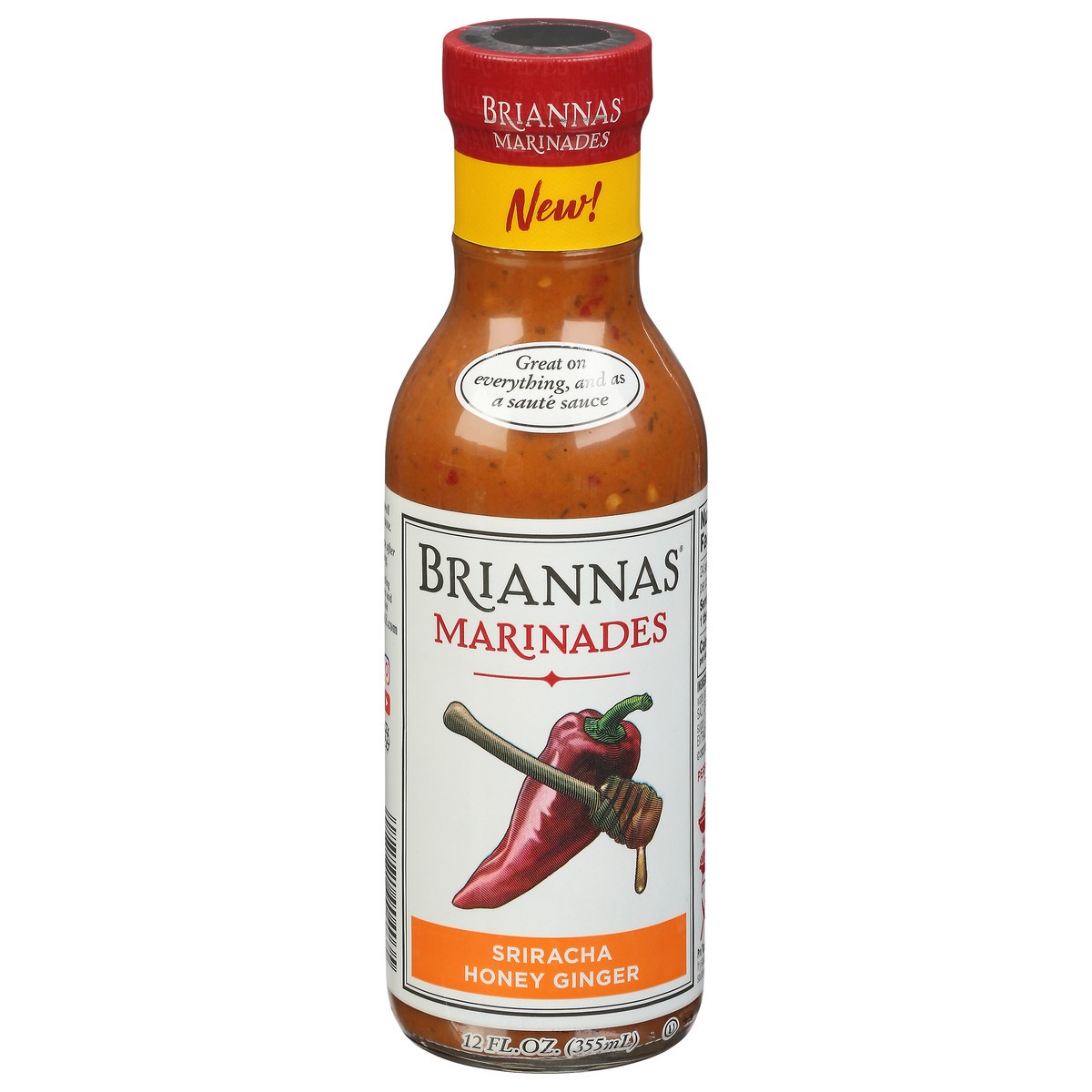 slide 12 of 14, BRIANNAS Sriracha Honey Ginger Marinades 12 fl oz, 12 oz