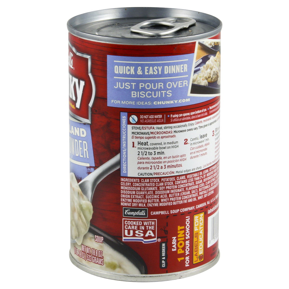 Campbell's Chunky New England Clam Chowder Soup 18.8 oz Shipt