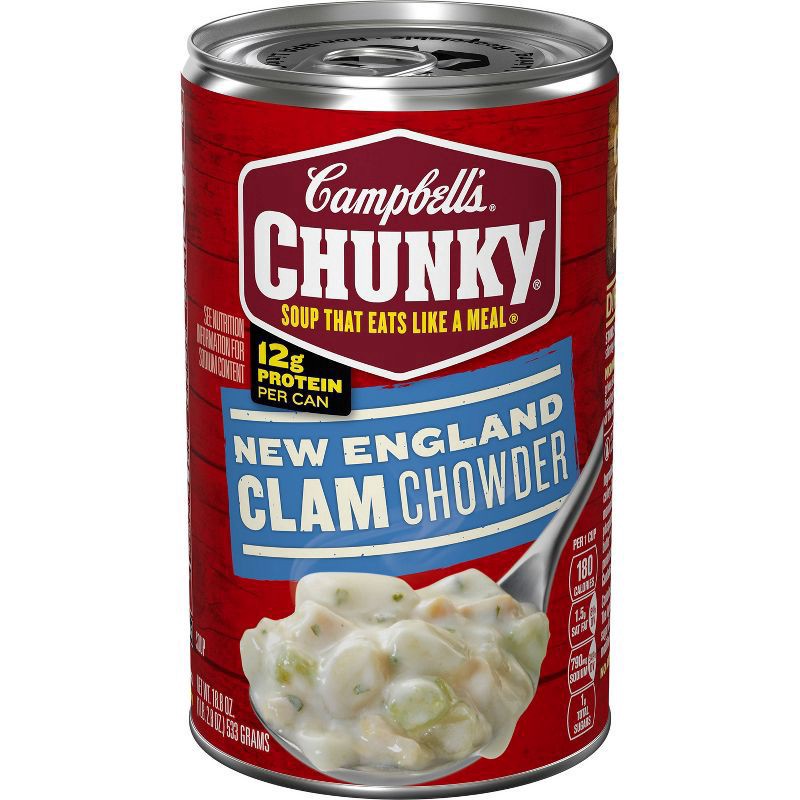 slide 1 of 104, Campbell's Chunky New England Clam Chowder Soup, 18.8 oz