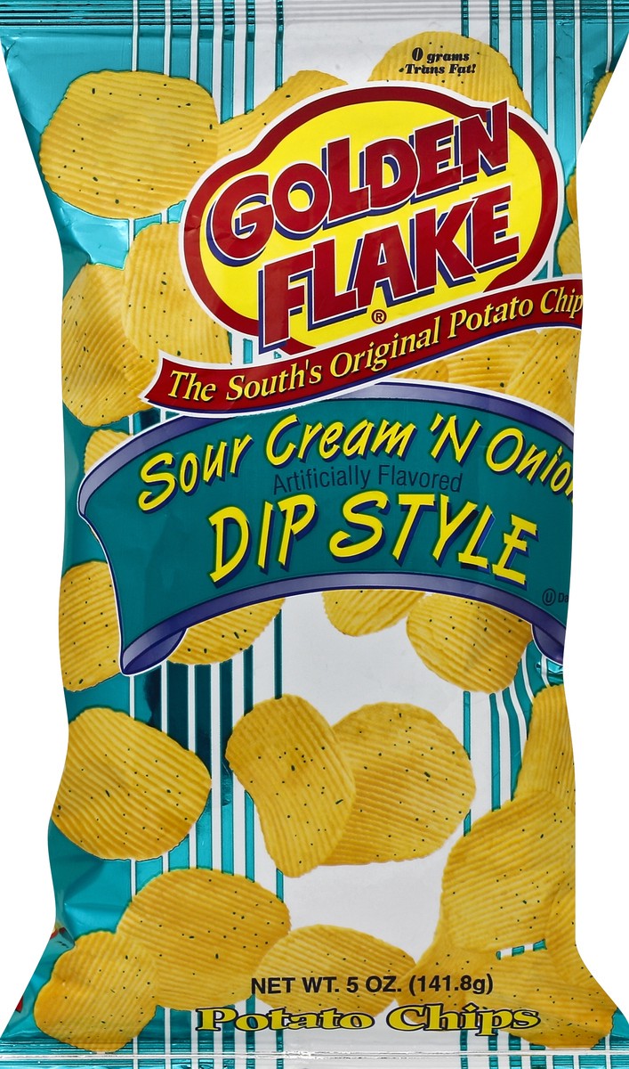 slide 5 of 5, Golden Flake Sour Cream & Onion Dip Chips, 5 oz