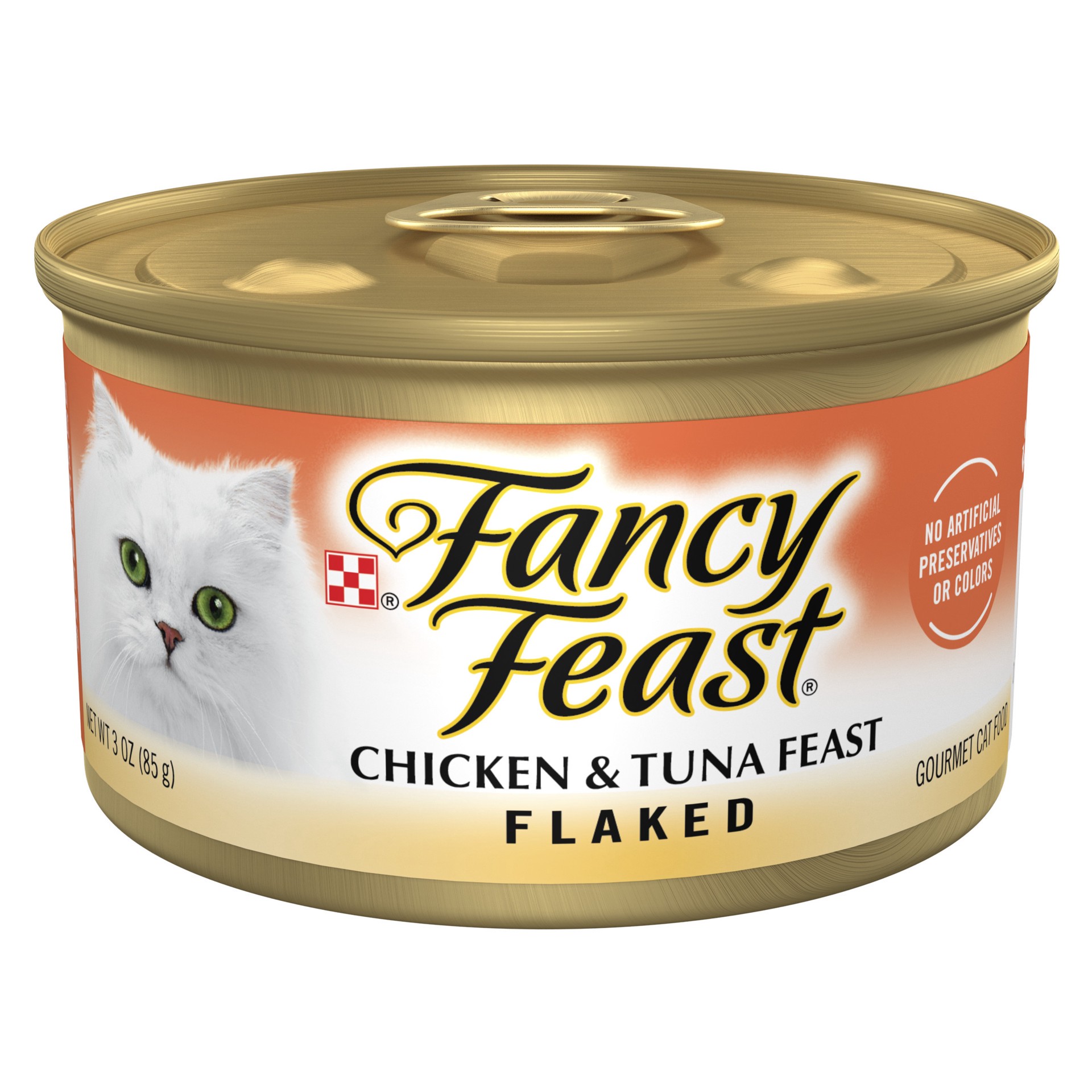 slide 1 of 5, Fancy Feast Flaked Chicken & Tuna Feast Cat Food, 3 oz