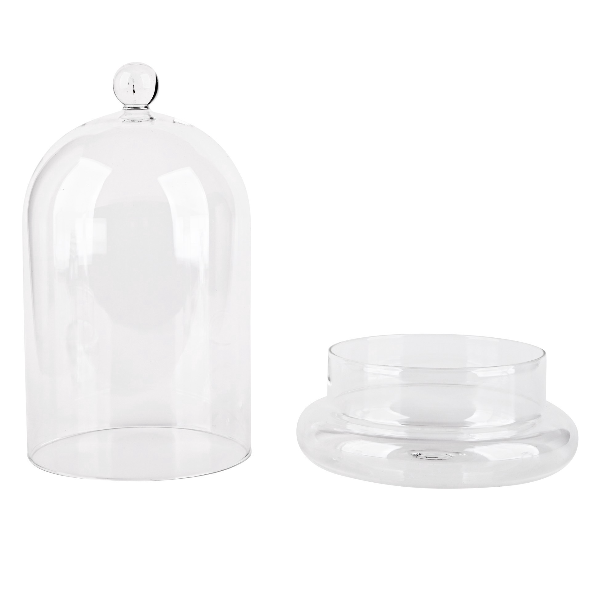 slide 3 of 3, 8.75" Clear Glass Cloche With Base By Ashland, 8.75 in