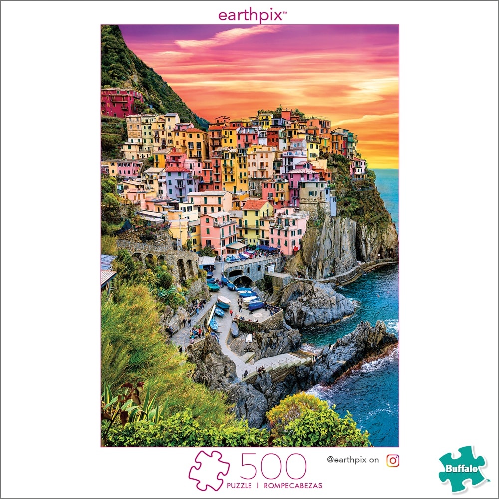 slide 1 of 1, Buffalo Games Earthpix Cinque Terre Sunset Puzzle, 500 ct