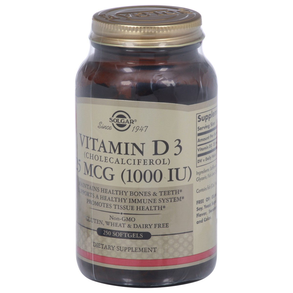 slide 3 of 9, Solgar 25 mcg Vitamin D3 250 Softgels, 250 ct