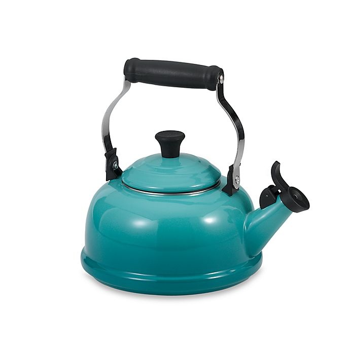 slide 1 of 1, Le Creuset Classic Whistling Tea Kettle - Caribbean Blue, 1.7 qt